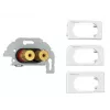 Pistikupesa Kindermann 7456000414 2 x RCA Must Kuld Valge