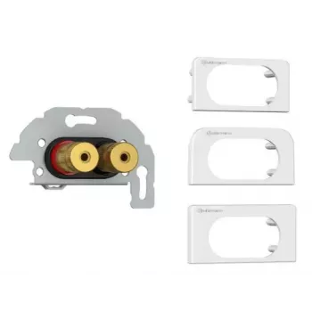 Pistikupesa Kindermann 7456000414 2 x RCA Must Kuld Valge