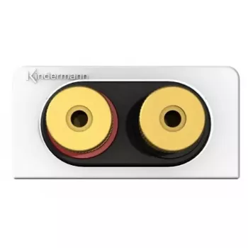 Pistikupesa Kindermann 7456000414 2 x RCA Must Kuld Valge