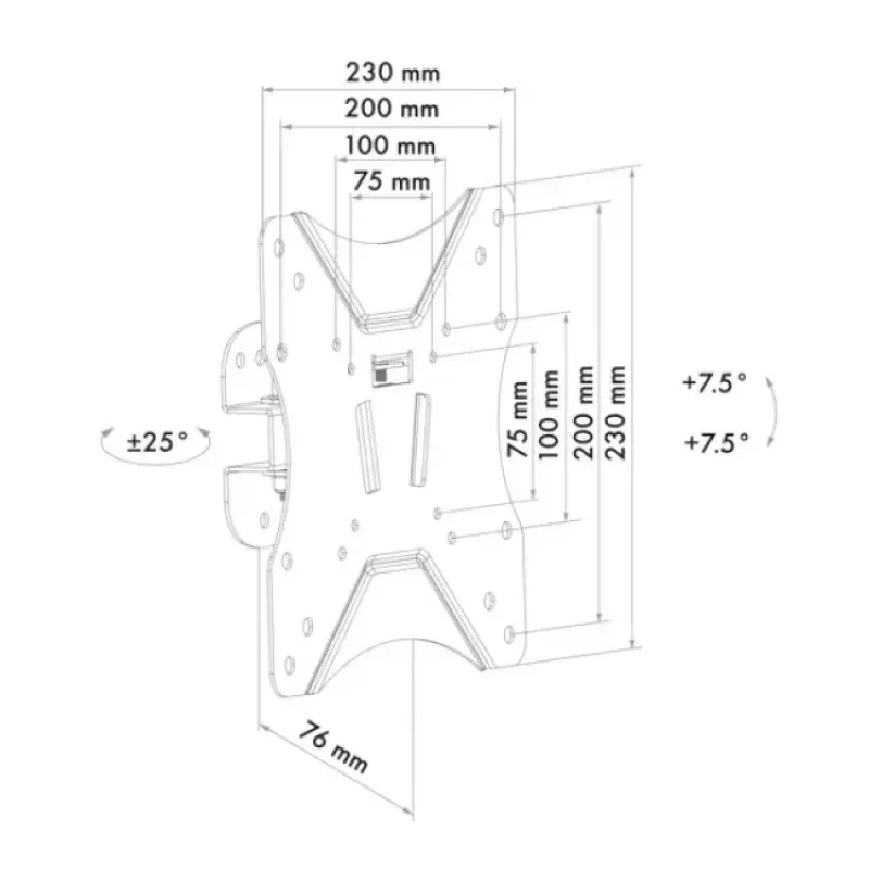 Seinale kinnitatav telerialus Schwaiger LWH14225 513 Must