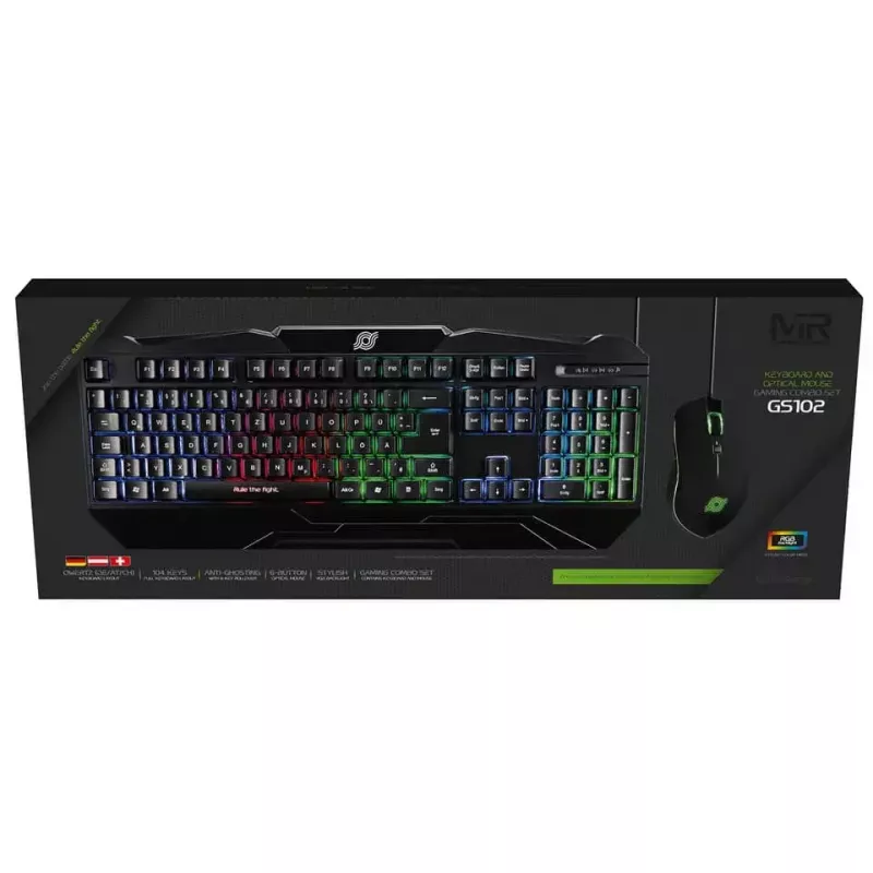MediaRange MRGS102 mänguklaviatuuri ja hiire komplekt USB QWERTZ must RGB