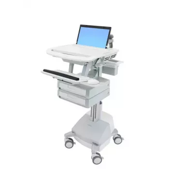 Multimeediakäru Ergotron StyleView alumiiniumhall valge