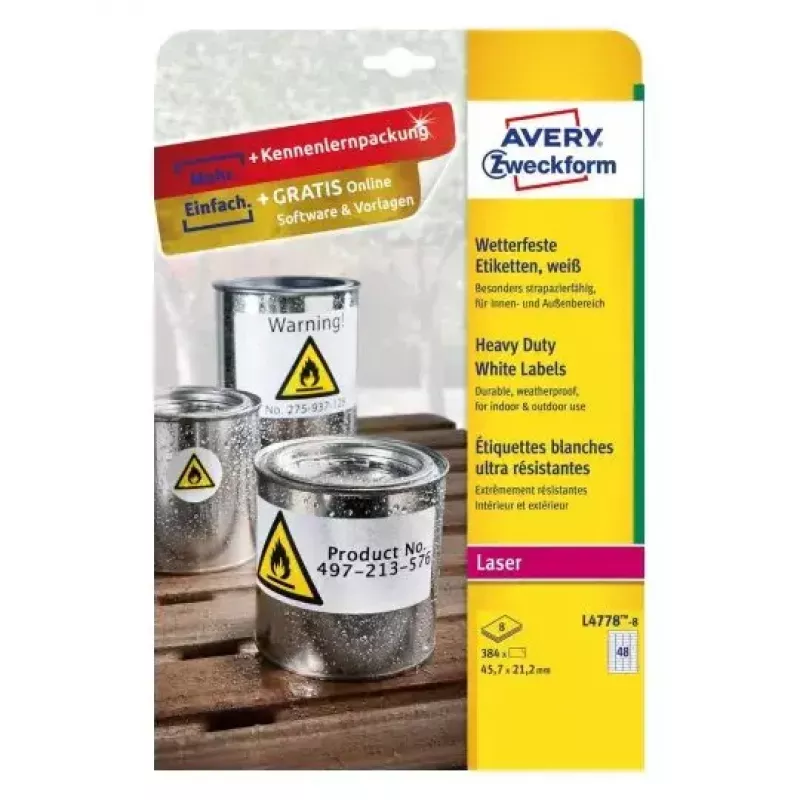 Isekleepuv printerisilt AVERY L4778-8