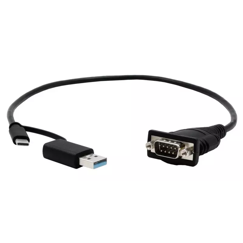 EXSYS EX-23001 jadakaabel Must 0,5 m USB Type-A USB USB-C DB-9