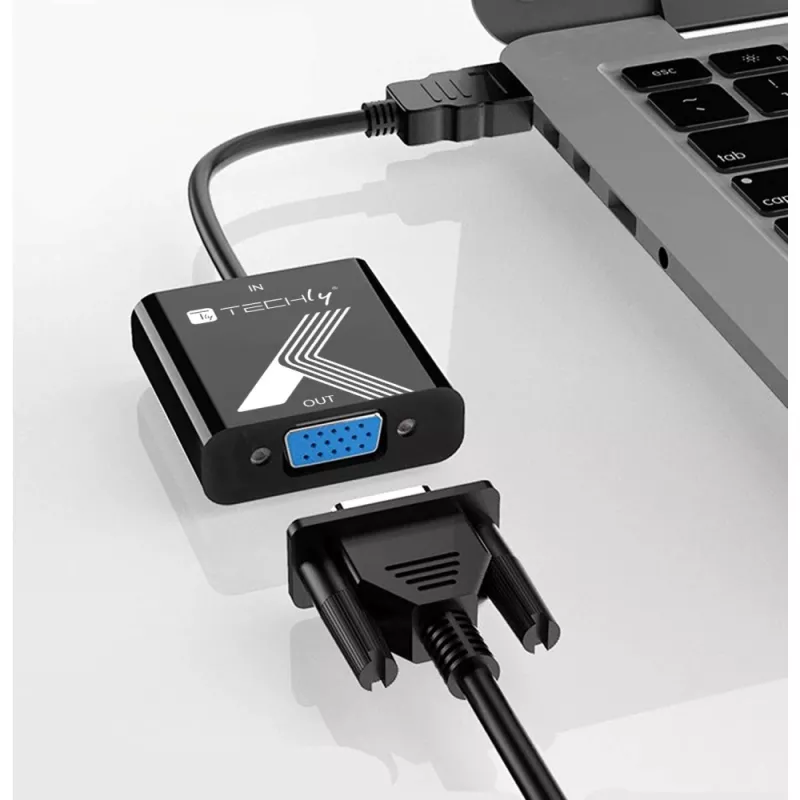Techly kaabliadapter HDMI-VGA helipistikuga