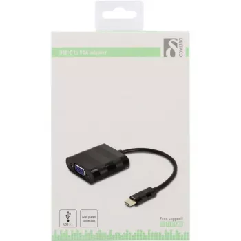Videokaabli adapter Deltaco USBC-VGA