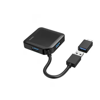 Hama USB Hub, 4 porti, USB 3.2 Gen 1, 5 Gbit/s, koos USB-C adapteriga