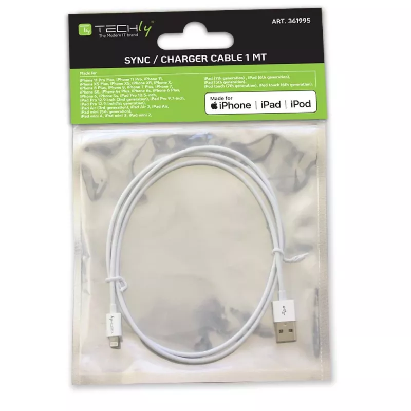 Techly ICOC APP-8WH1 valgustuskaabel 1 m valge