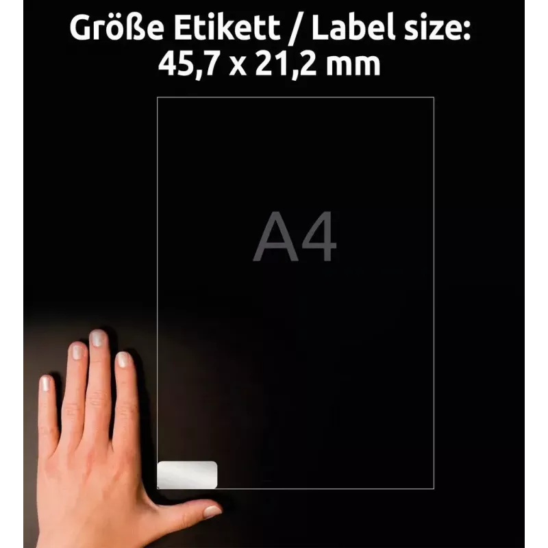 Tugevad sildid Avery L6009-20 hõbedased ümarad ristkülikud