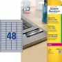 Tugevad sildid Avery L6009-20 hõbedased ümarad ristkülikud