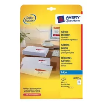 Printerisildid Avery J8177-25 valged
