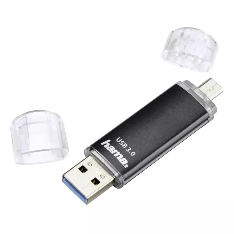 Hama Laeta Twin USB-mälupulk 256 GB USB Type-A / Micro-USB 3.2 Gen 1 (3.1 Gen 1) Must