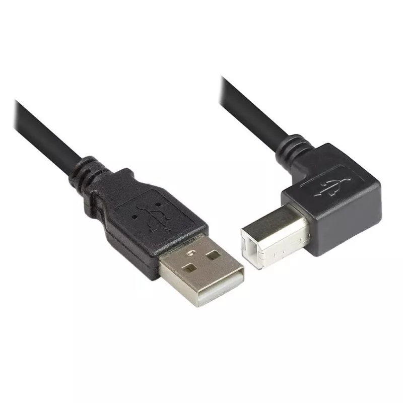 Techly USB 2.0 kaabel A isane / B isane nurga all 1m ICOC U-AB-10-ANG