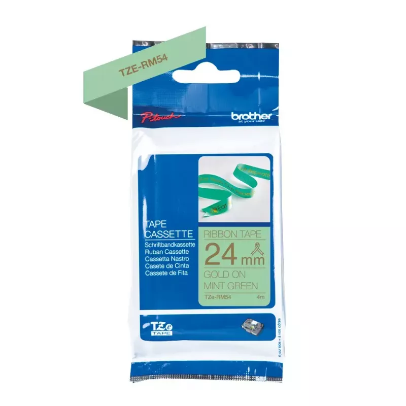 Brother TZE-RM54 silditeip Kuldne mündivärvi taustal