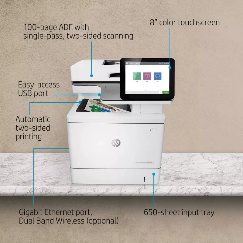 HP Color LaserJet Enterprise MFP M578dn, Laser, värviprintimine, 1200 x 1200 DPI, A4, otseprintimine, valge