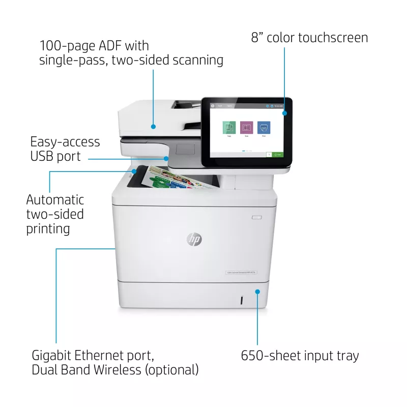 HP Color LaserJet Enterprise MFP M578dn, Laser, värviprintimine, 1200 x 1200 DPI, A4, otseprintimine, valge
