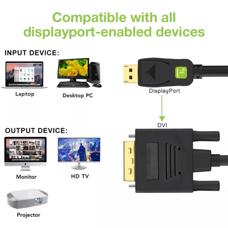 Techly Monitor DisplayPort-DVI kaabel 2 m ICOC DSP-C-020