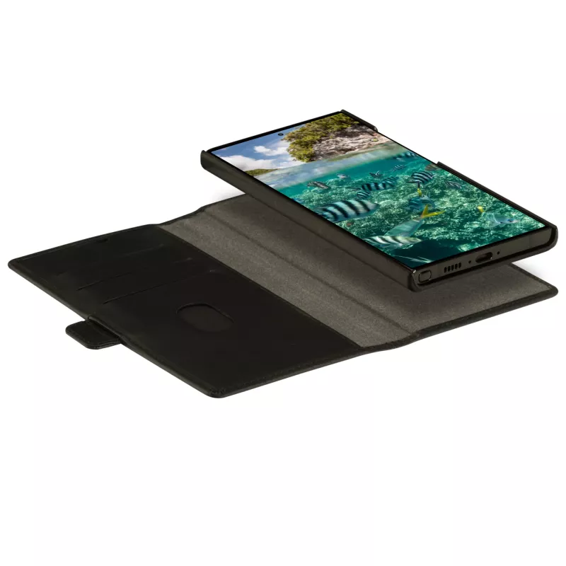 Folio-telefonikott dbramante1928 Lynge Samsung Galaxy S23 Ultra jaoks — must, 3 kaarditaskut, sobib 6,8-tollisele