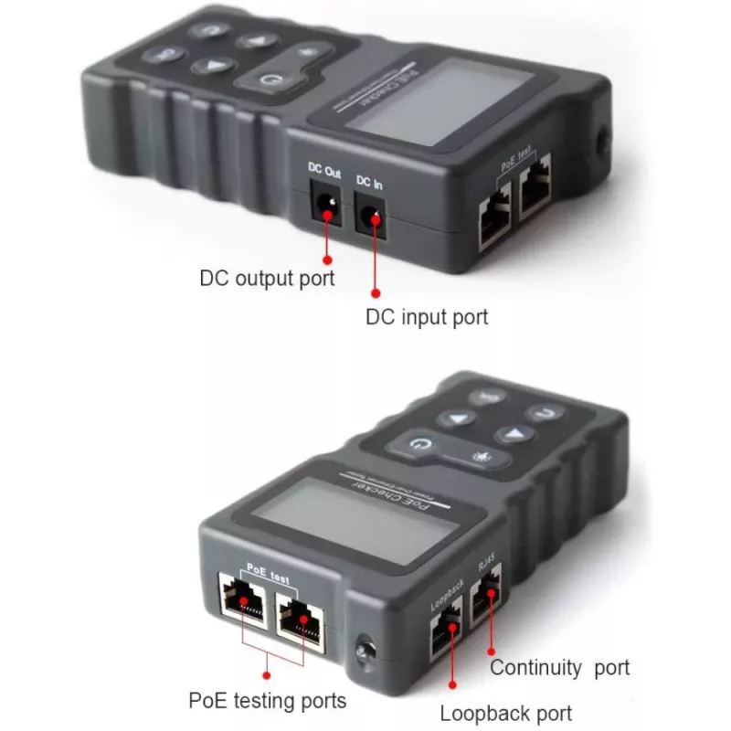 Techly I-CT PRO-POECK võrgukaabli tester PoE tester Must, Hall
