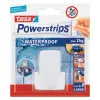 Raseerijahoidja Tesa Powerstrips Waterproof Wave, kleepuv vannitoakinnitus, veekindel disain, valge