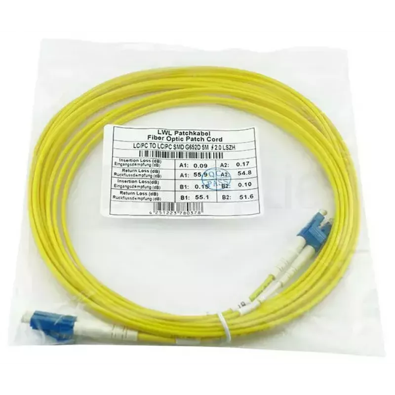 Fiiberoptiline patch-kaabel BlueOptics SFP3131BU1MK 1 m G.657.A1 LC–LC 9 µm täisdupleks kollane