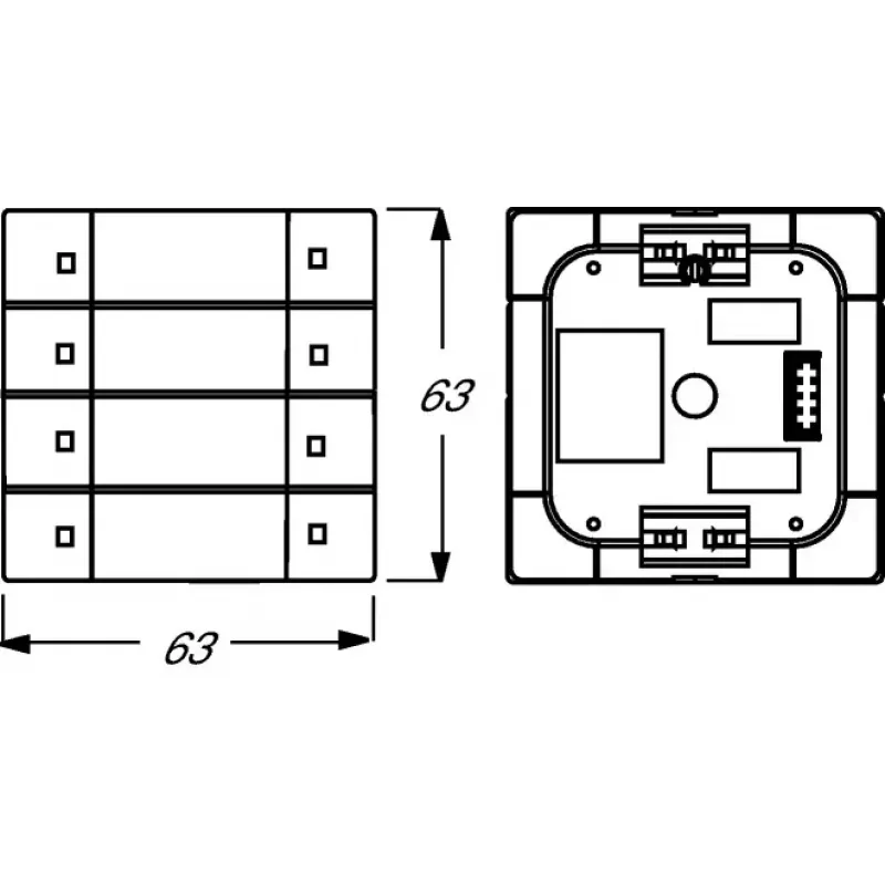 Seinalüliti katteplaat Busch-Jaeger 6127/01-84 Valge kruvivaba disain 63×63 mm