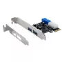 EXSYS EX-11049 sisemine USB 3.2 Gen 1 PCIe adapter Must Hõbedane
