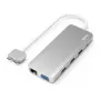 Hama 00200133 sülearvuti dokk/pordireplikaator USB 3.2 Gen 1 (3.1 Gen 1) USB-C hõbedane, valge