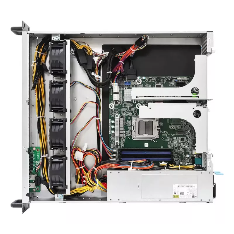 Serveri korpus ASRock 2U1G-B650 raami 2U, AMD B650 kiibistik, LGA 1718, 2×2,5-tollist sahtlit, 1000 W toiteplokk, DDR5, Aspeed AST2600, 5×USB-A, Gigabit Ethernet