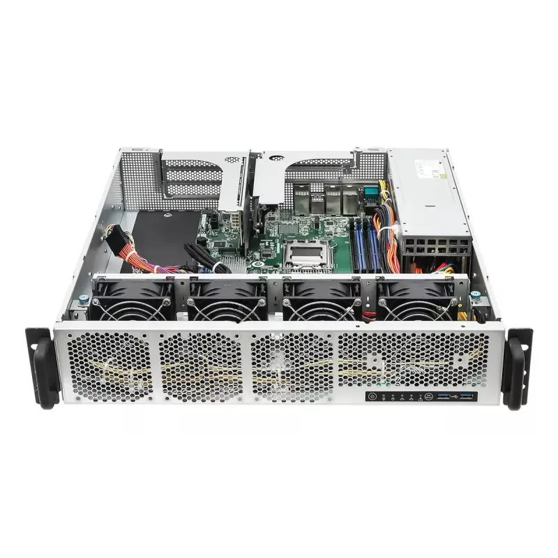 Serveri korpus ASRock 2U1G-B650 raami 2U, AMD B650 kiibistik, LGA 1718, 2×2,5-tollist sahtlit, 1000 W toiteplokk, DDR5, Aspeed AST2600, 5×USB-A, Gigabit Ethernet