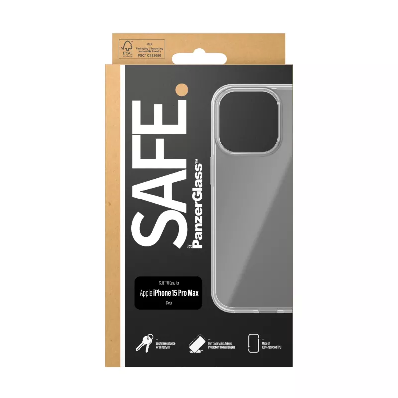 PanzerGlass SAFE. by ® TPU ümbris läbipaistev iPhone 15 Pro Max