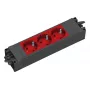 Pistikupesa riba Bachmann STEP BASE 3‑pistikuga, 250 V 16 A, plastkorpus, IP20, punane, 52×230×44 mm