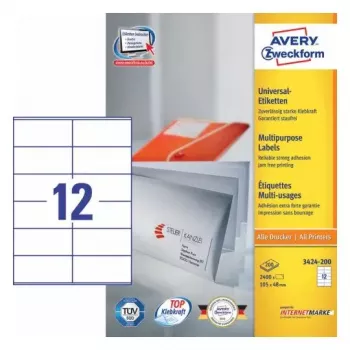 Isekleepuv silt Ristkülik AVERY 3424-200