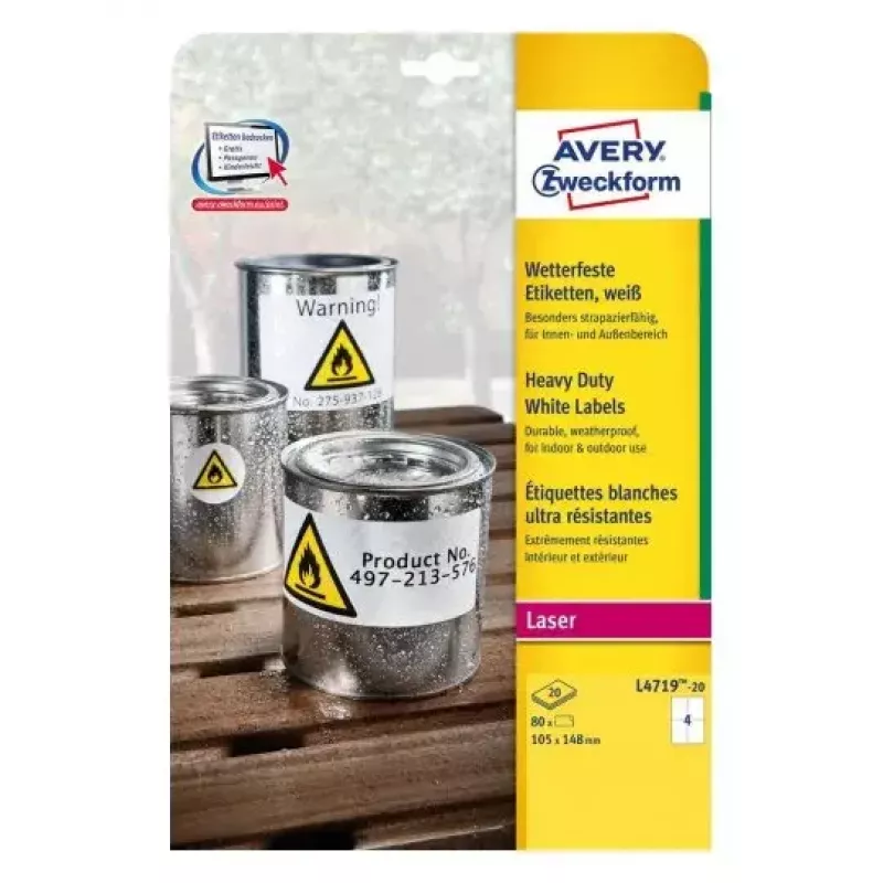 Isekleepuv printerisilt Avery L4719-20
