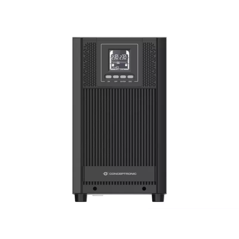 Conceptronic ZEUS52E3K 3000VA 2700W võrgutoitega torn-UPS, IEC, topeltmuundusega (Online), 3 kVA, 2700 W, siinus, 220 V, 240 V