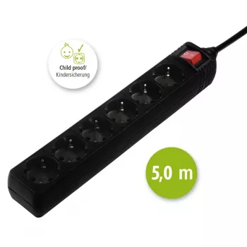 Hama 137266 toitepikendus 6 vahelduvvoolupistikupesa Siseruumides Must