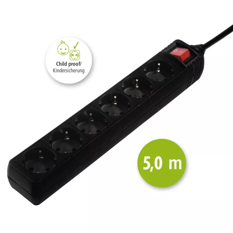 Hama 137266 toitepikendus 6 vahelduvvoolupistikupesa Siseruumides Must