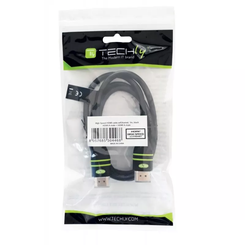 Techly 0,5 m kiire HDMI-kaabel Ethernet-toega A/A I/P Must ICOC HDMI-4-005