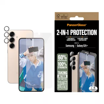 PanzerGlass 2-in-1 kaitsekomplekt Samsung Galaxy S25+ kriimustus- ja põrutuskindel