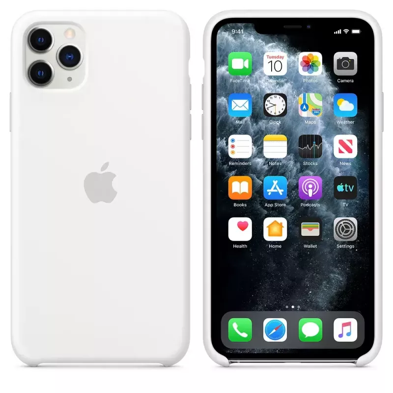 Silikoonümbris Apple iPhone 11 Pro Max jaoks — Silikoon, Valge, sobib 6,5 tolli