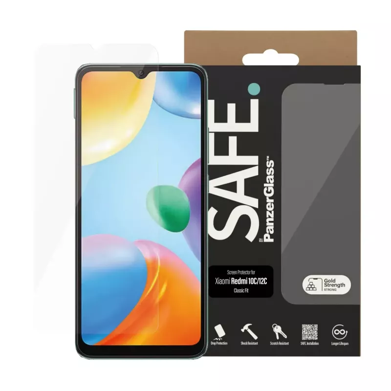 Ekraanikaitse PanzerGlass SAFE. by ® Xiaomi Redmi 10C kriimustus- ja löögikindel