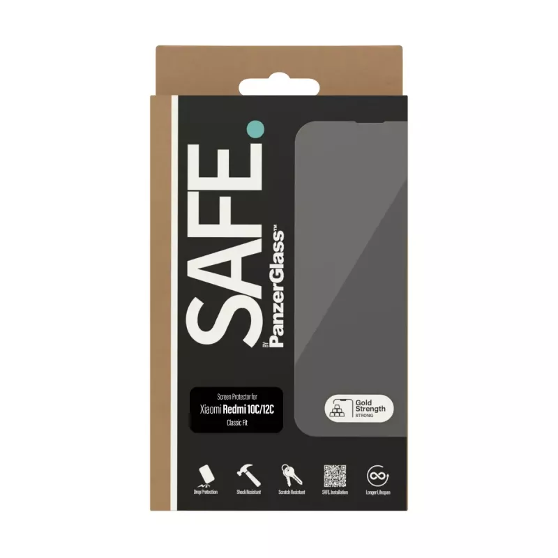 Ekraanikaitse PanzerGlass SAFE. by ® Xiaomi Redmi 10C kriimustus- ja löögikindel