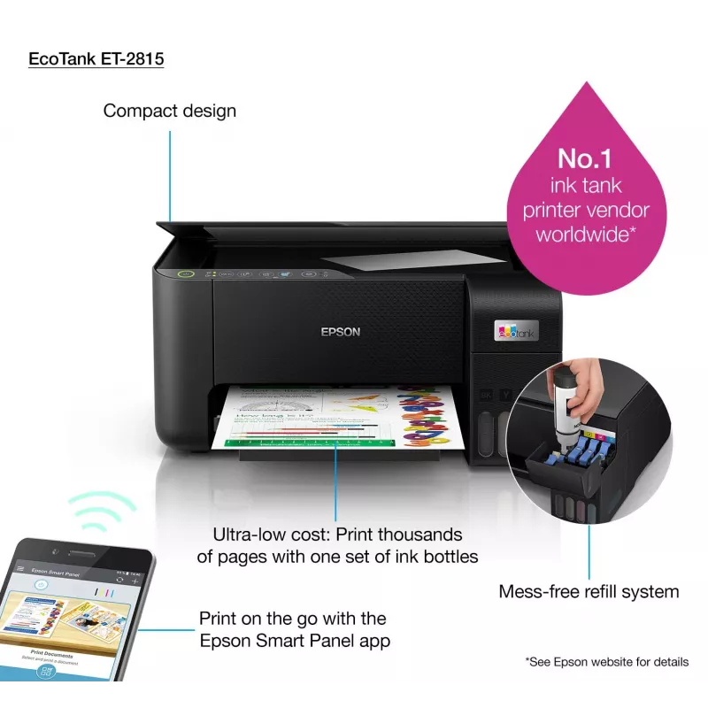 Multifunktsionaalne printer Epson EcoTank ET-2815 tindiprinteri värvitrükk
