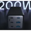 Conceptronic 6-pordiline 200 W GaN USB PD laadija koos USB-C laadimiskaabliga, USB-C x 4, USB-A x 2, QC 3.0, PD 3.1, PPS