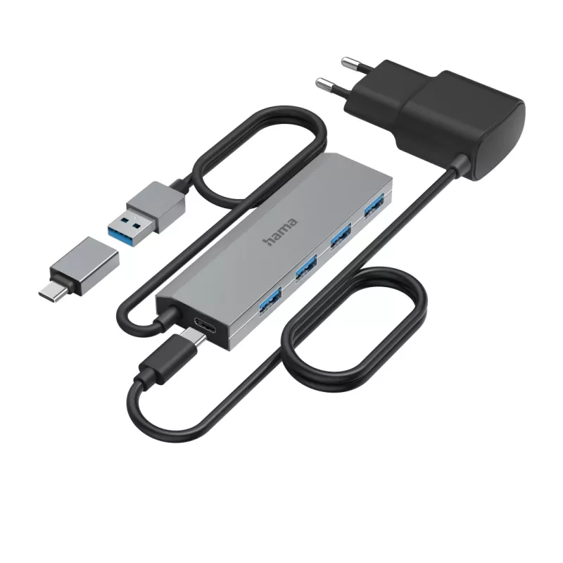 Hama 00200138 liidese jaotur USB 3.2 Gen 1 (3.1 Gen 1) Type-A + USB-C 5000 Mbit/s Antratsiit, Hall