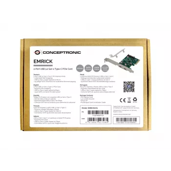 Conceptronic EMRICK 2-pordiline USB 3.2 Gen 2 USB-C PCIe kaart