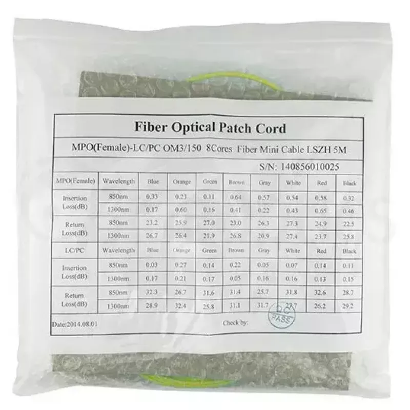 MPO-4xLC ühemoodiline patch-kaabel BlueOptics CBL-MPO12-4LC-SMF-2M 2m G.657.A1