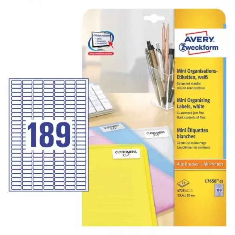 Isekleepuv printerisilt Avery L7658-25