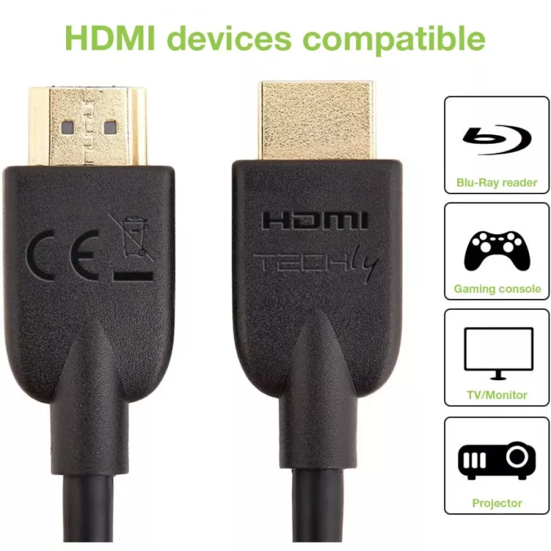 Techly ICOC HDMI2-4-030T HDMI-kaabel 3 m HDMI-tüüp A (standardne) Must