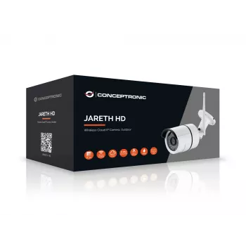 Conceptronic JARETH HD Wireless Cloud IP-kaamera, välistingimustesse, IP turvakaamera, välistingimustesse, juhtmega ja juhtmevaba, väline, lagi/seinale kinnitatav, valge